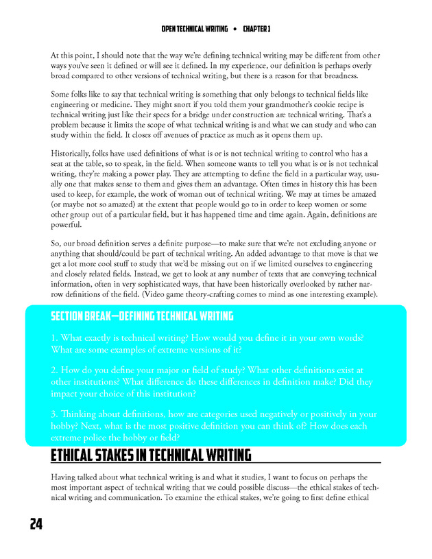 Open Technical Writing - New Page